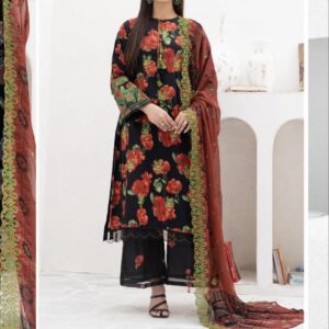 Embroidered Boring Lawn 24 Unstitch 3 pcs Collection